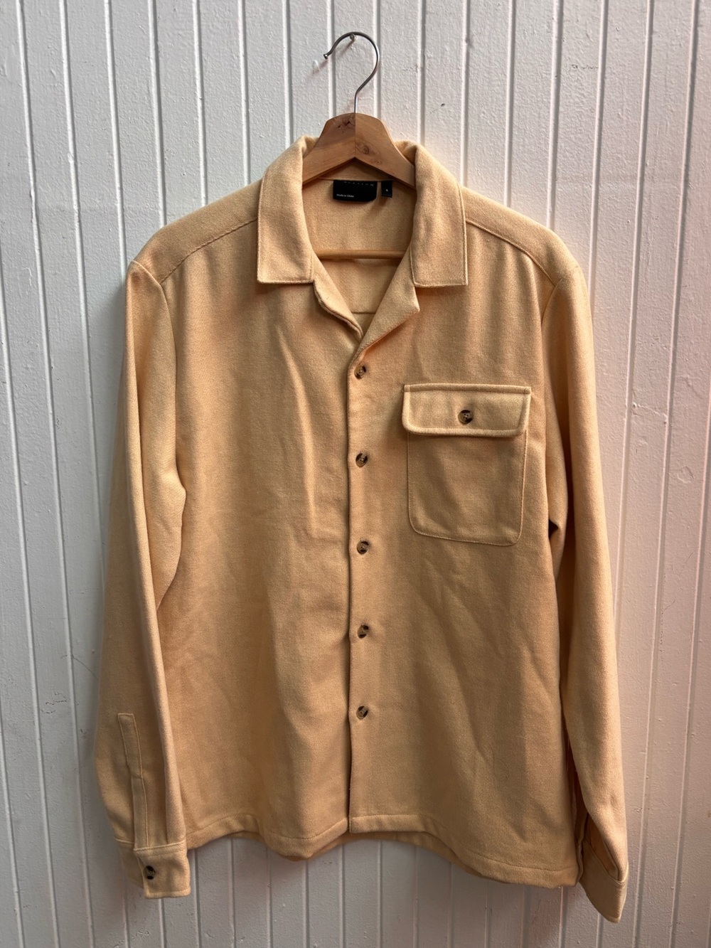 ASOS Men's Beige Button-Up Casual Shirt Jacket